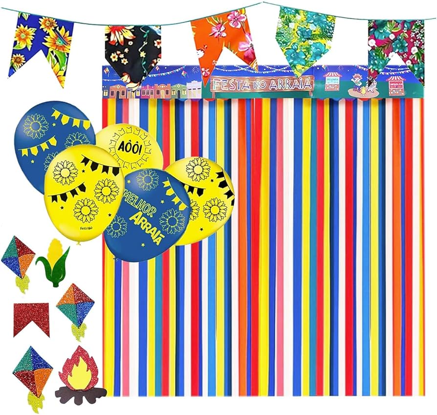 Decoração Junina com Bandeirinhas de Chita: Explosão de Cores! - detalhe