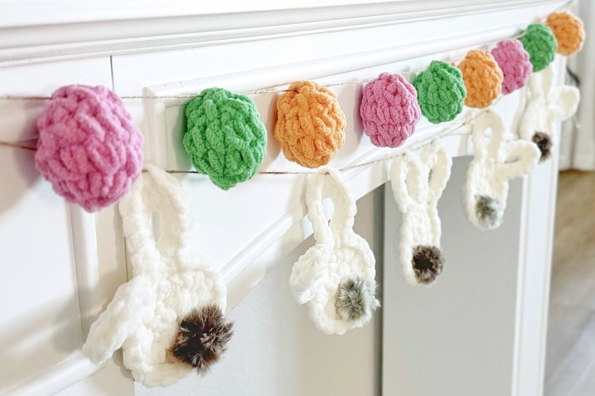 Decoração de Páscoa com Coelhos de Crochê: Um Toque Artesanal - detalhe