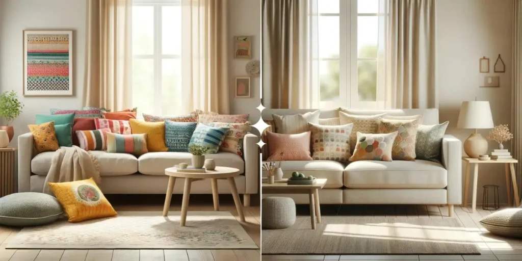 Toque Vibrante: Sala de TV com Cores Alegres e Almofadas Estampadas - ideia