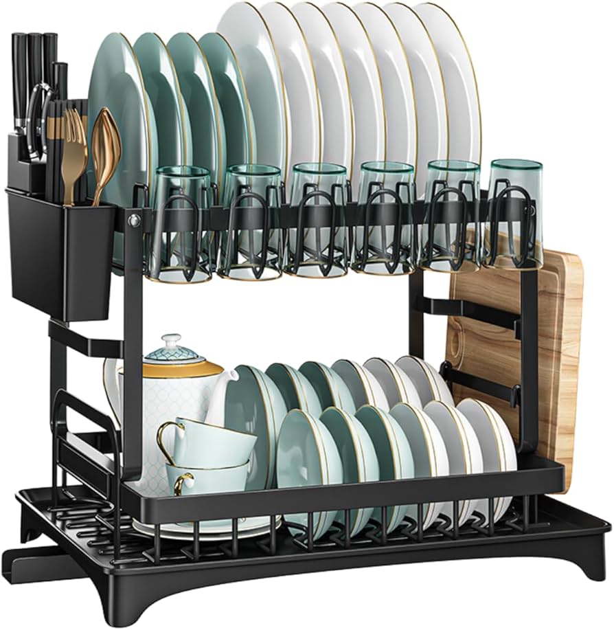 Escorredor Inox com Design Minimalista e Detalhes em Madeira - ideia