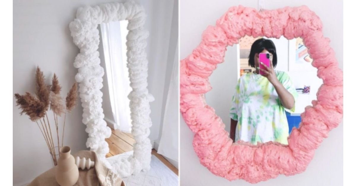 Espelho com Moldura Rústica de Espuma Expansiva - ideia