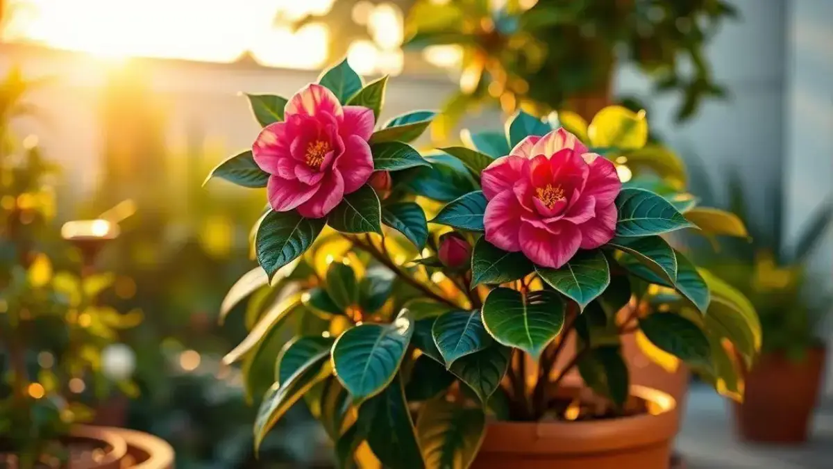 Camélias em Vasos de Cerâmica Rústica: Elegância e Sofisticação no seu Jardim - inspiração