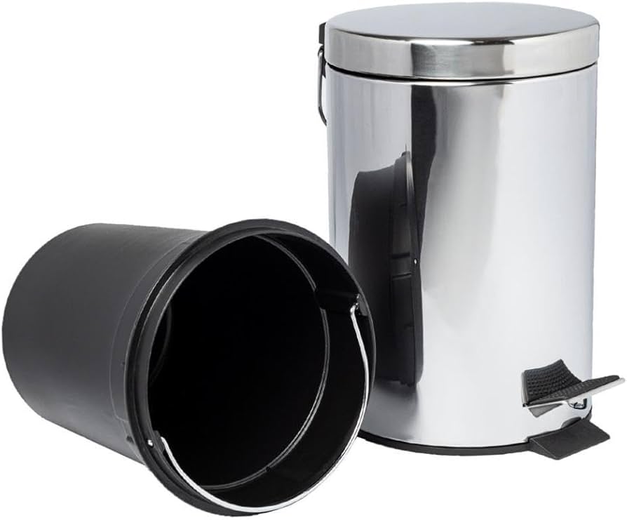 Lixeira Suspensa em Aço Inox Escovado: Minimalismo Moderno - detalhe