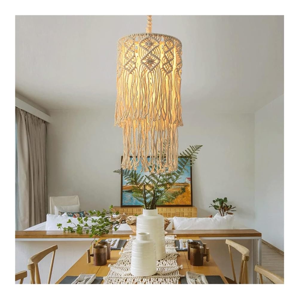 Luminária Pendente de Macramê: Boemia e Textura - detalhe