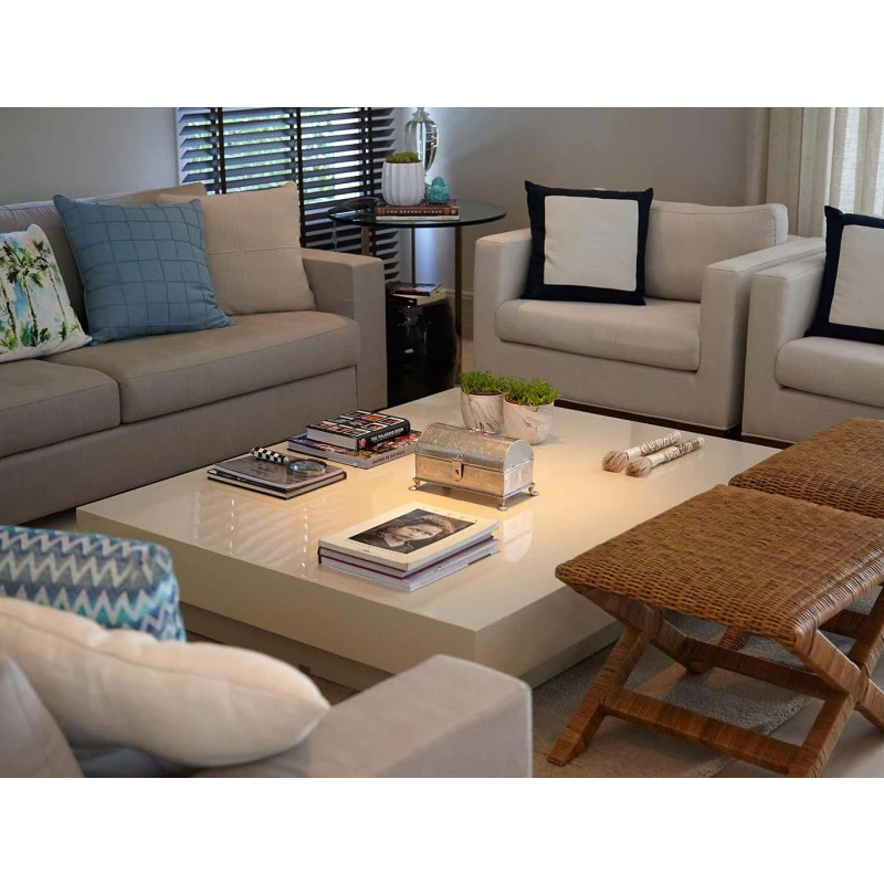 Mesa de Centro com Revestimento em Tecido: Aconchego e Personalidade - ideia