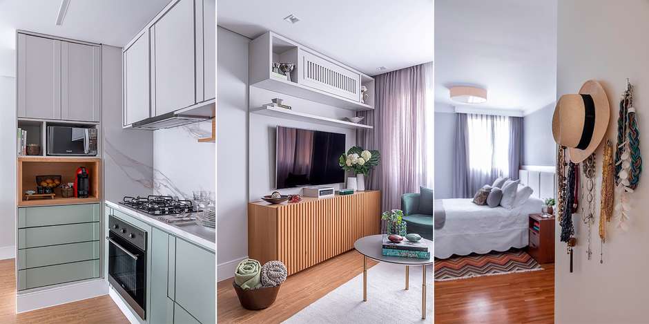 Móveis Multifuncionais Espelhados: Elegância e Ampliação de Espaços - inspiração