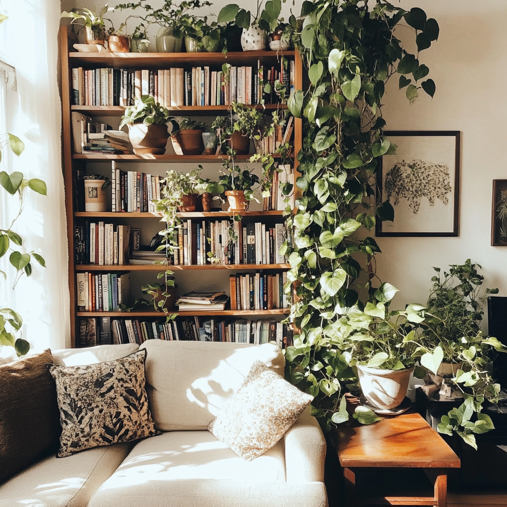 Nichos e Prateleiras Suspensos com Plantas: Um Toque de Natureza - inspiração