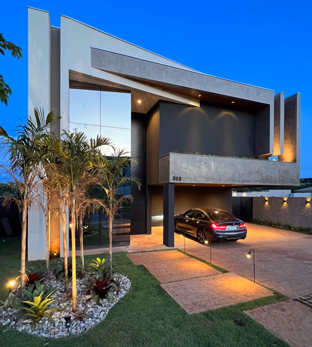 Projetos com Fachadas Assimétricas e Formas Geométricas - inspiração