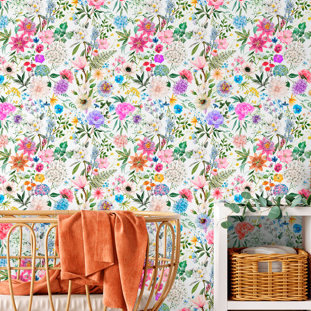 Cozinha Vibrante: Papel de Parede Floral para Alegrar o Ambiente - ideia