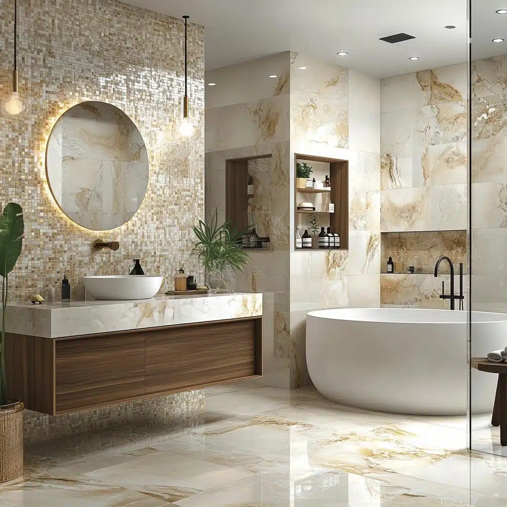 Porcelanato com Textura 3D: Modernidade e Toque Inovador nas Paredes - ideia