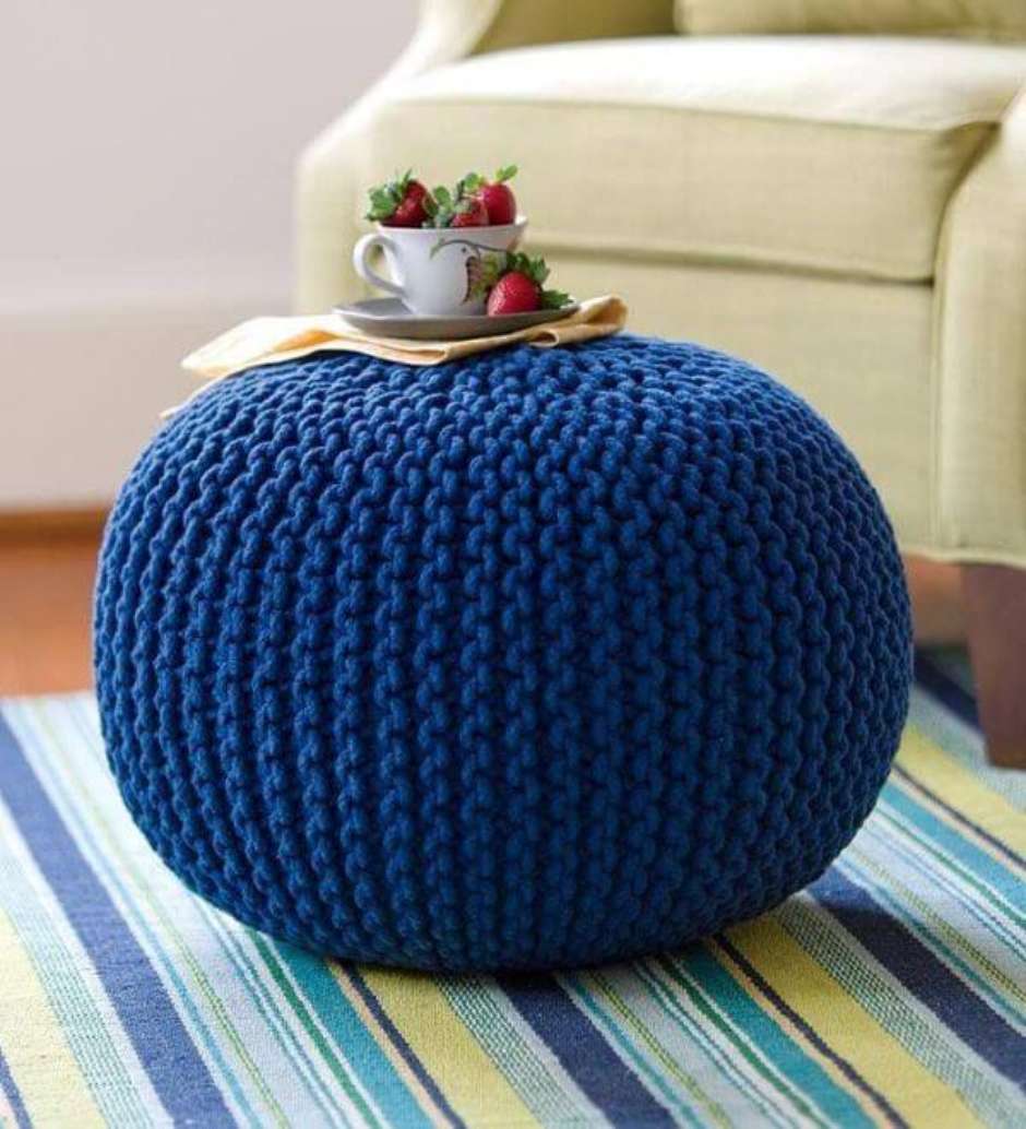 Puff de Crochê Gigante: Conforto Artesanal e Aconchego - detalhe