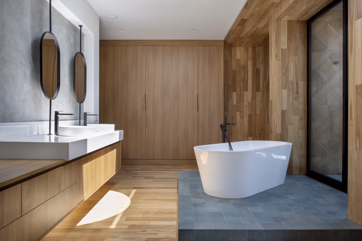 Com Porcelanato Amadeirado para um Toque Aconchegante - detalhe