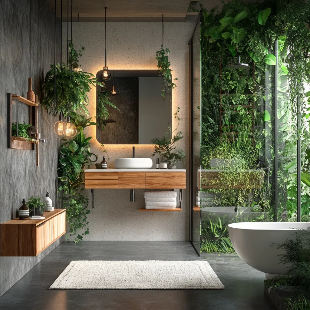 Plantas Suspensas e Nichos de Madeira: Um Toque de Natureza - inspiração