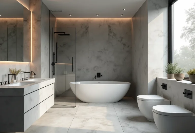 Minimalismo Relaxante: Banheiro Clean com Toques de Cinza - detalhe