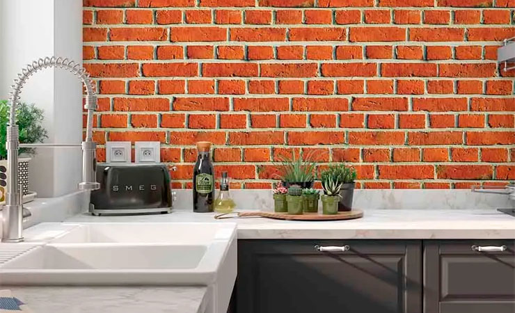 Cozinha Charmosa com Papel de Parede Lavável - ideia