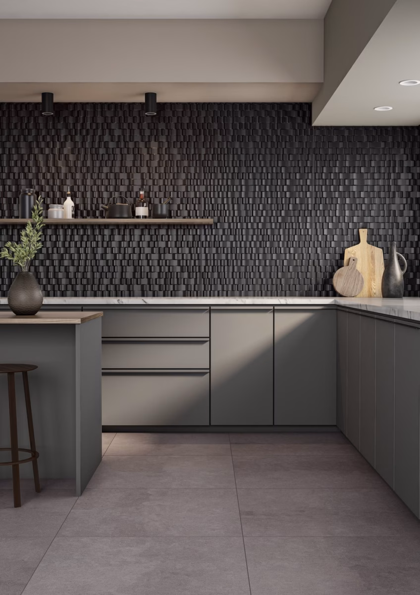Revestimento 3D: Textura e Modernidade na Sua Cozinha - ideia
