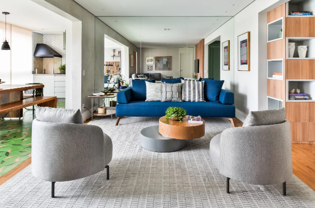 Sala de Estar Azul Pastel: Delicadeza e Feminilidade - detalhe