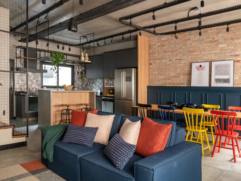 Com Paredes de Tijolinho Aparente e Luminárias Pendentes - ideia