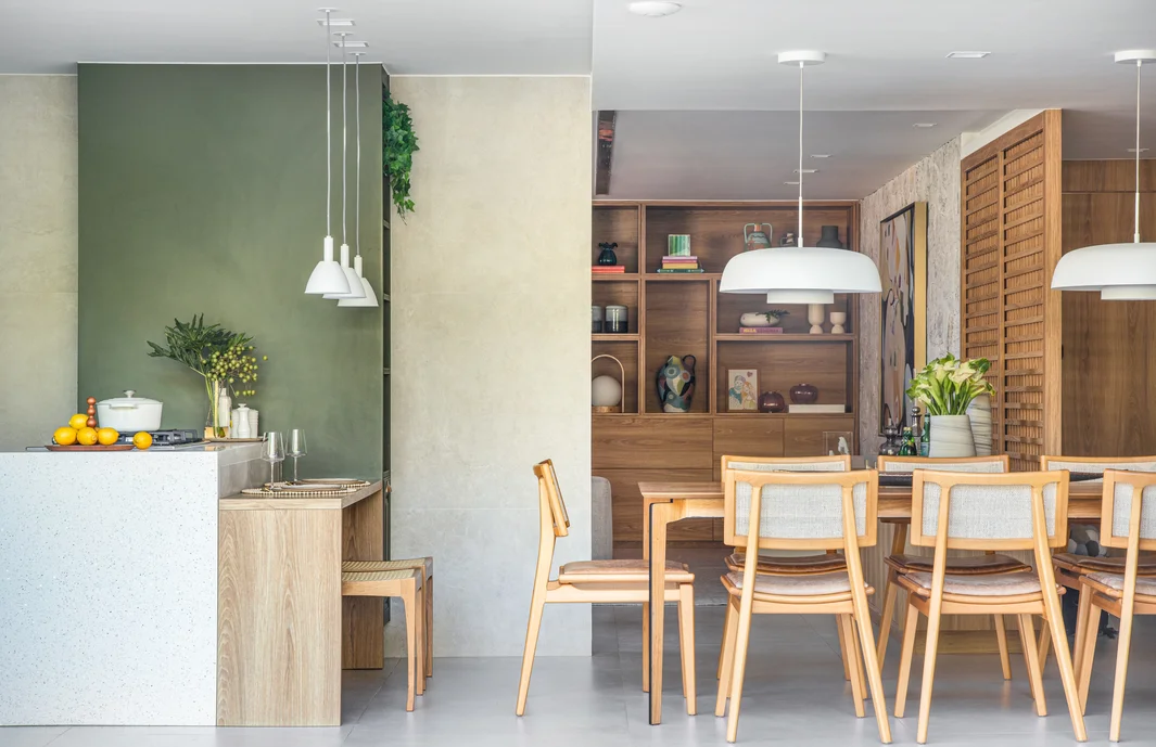 Sala de Jantar Moderna com Cadeiras Design - detalhe