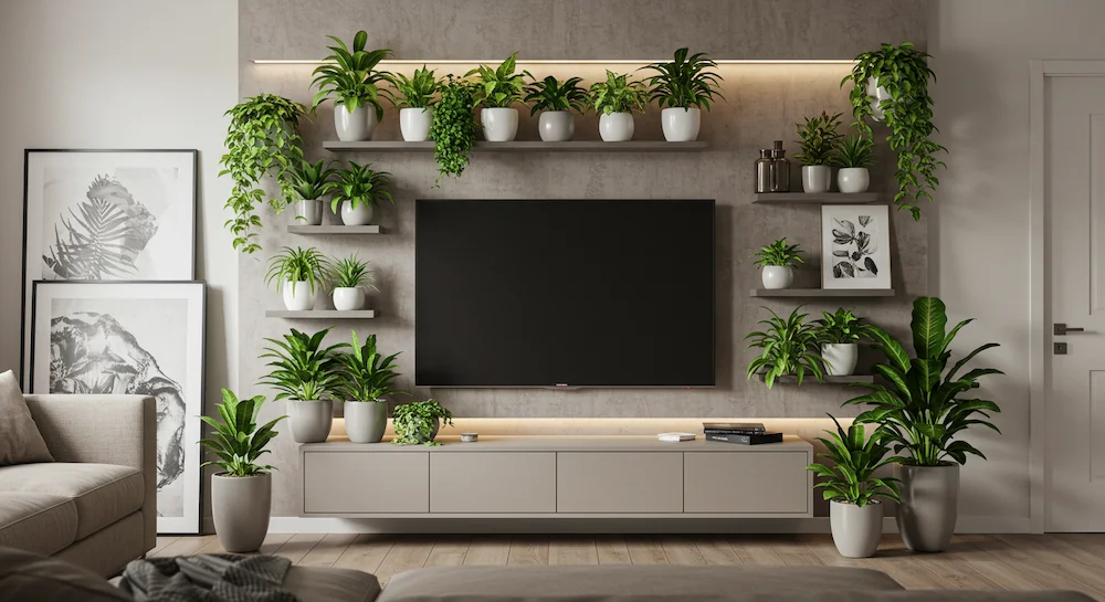 Integração com plantas: Um toque de natureza para relaxar e harmonizar - inspiração