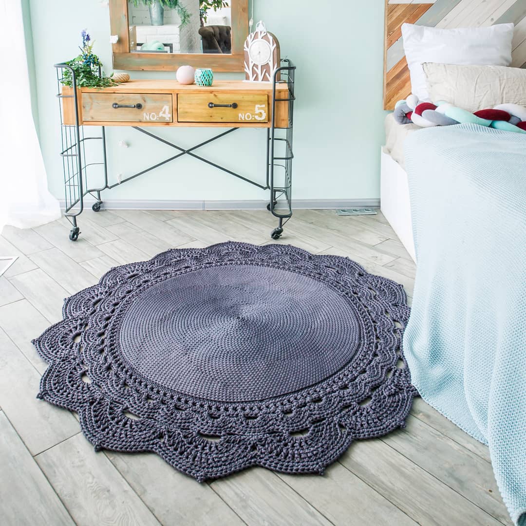 Tapete Redondo de Crochê: Feito à Mão com Amor - ideia