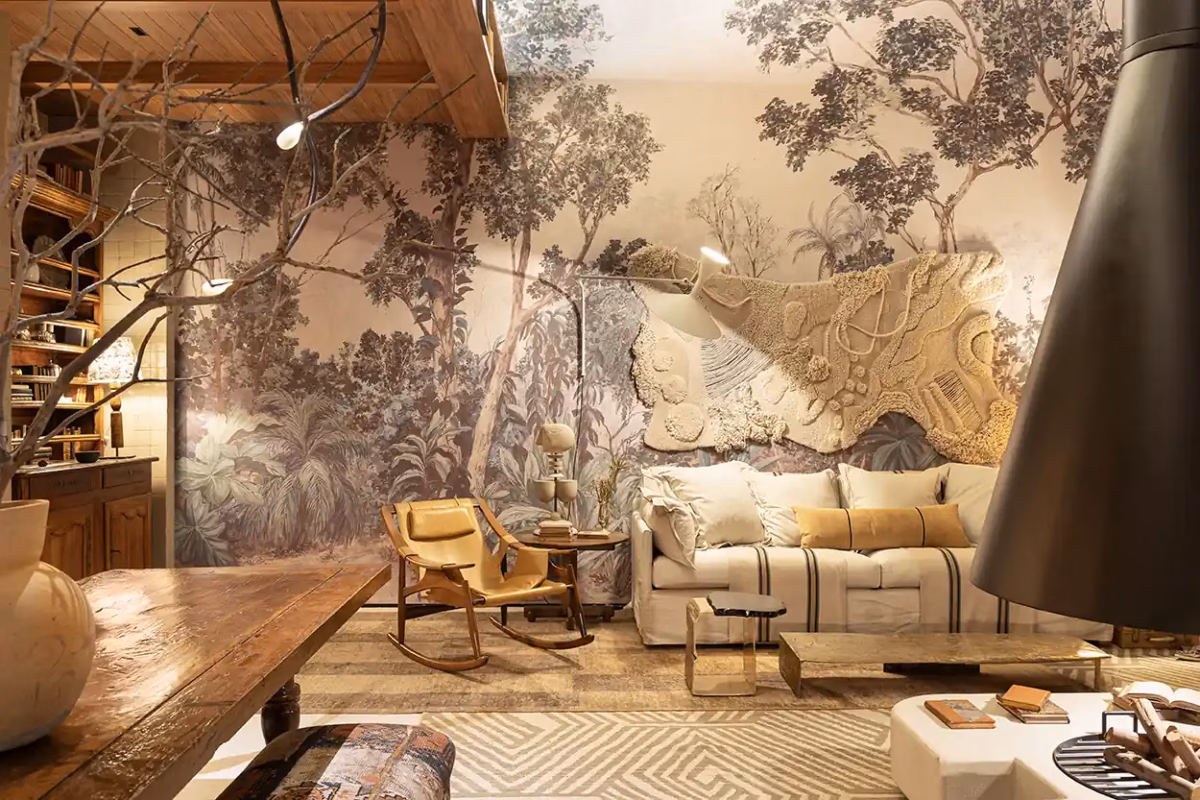 Toques de Cor e Personalidade com Papel de Parede Texturizado - ideia