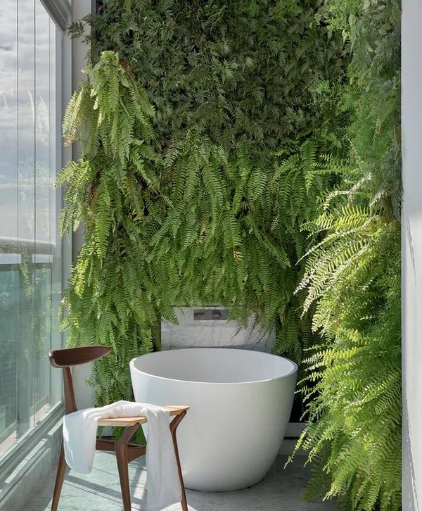 Banheiro Pequeno Decorado com Mini Jardim Vertical: Frescor Revigorante - detalhe