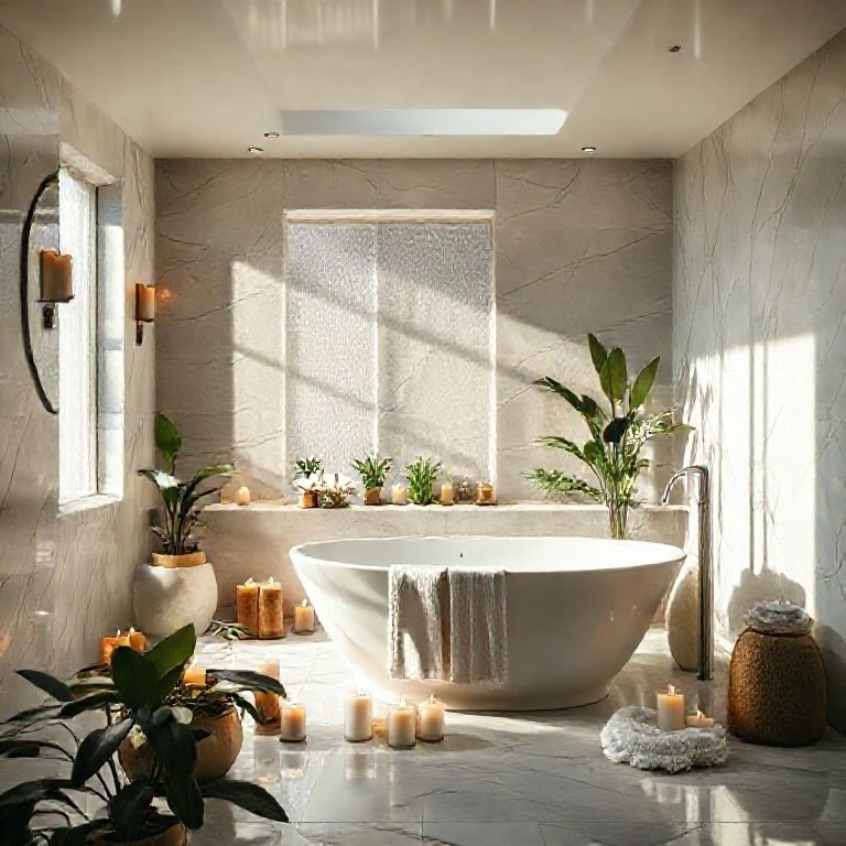 Banheira Iluminada por Velas: Um Ritual de Relaxamento Intimista - inspiração