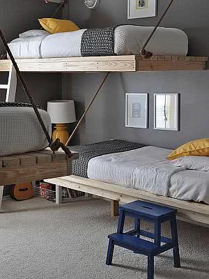 Cama Suspensa Suspensa por Cordas: Visual Náutico e Despojado - inspiração