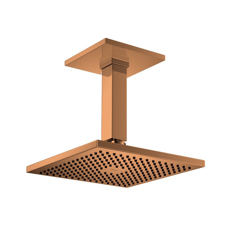 Chuveiro de Teto com Acabamento Cobre: Elegância Retrô para o Seu Banheiro - inspiração