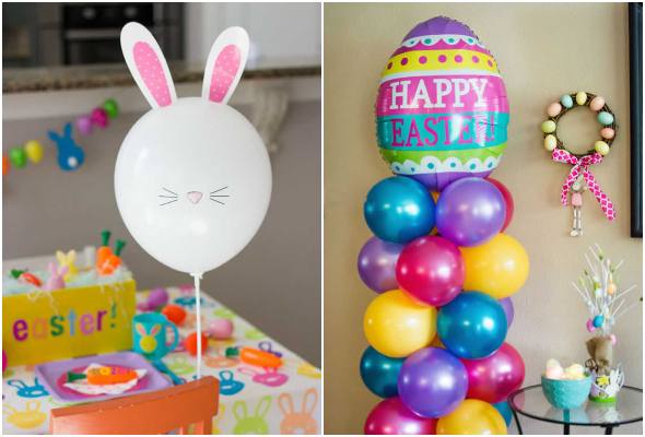 Decoração de Páscoa Divertida para Crianças: Cores Vivas, Balões e Personagens Lúdicos - ideia