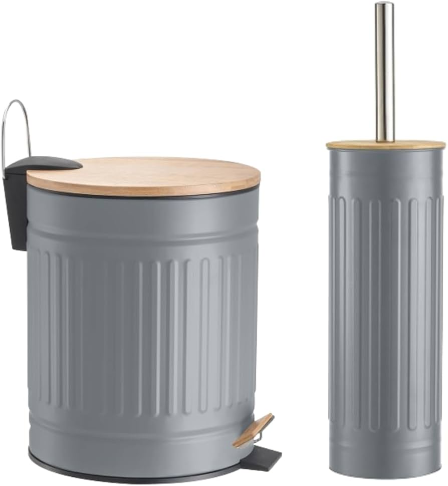 Lixeira com Detalhes em Bambu: Sustentabilidade Sofisticada - detalhe