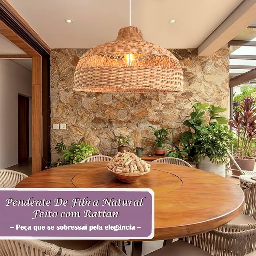 Pendente de Rattan: Elegância Natural e Acolhedora - inspiração