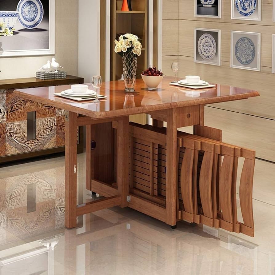 Mesa Retrátil Estilo Escandinavo: Minimalismo e Elegância em Tons Neutros - detalhe