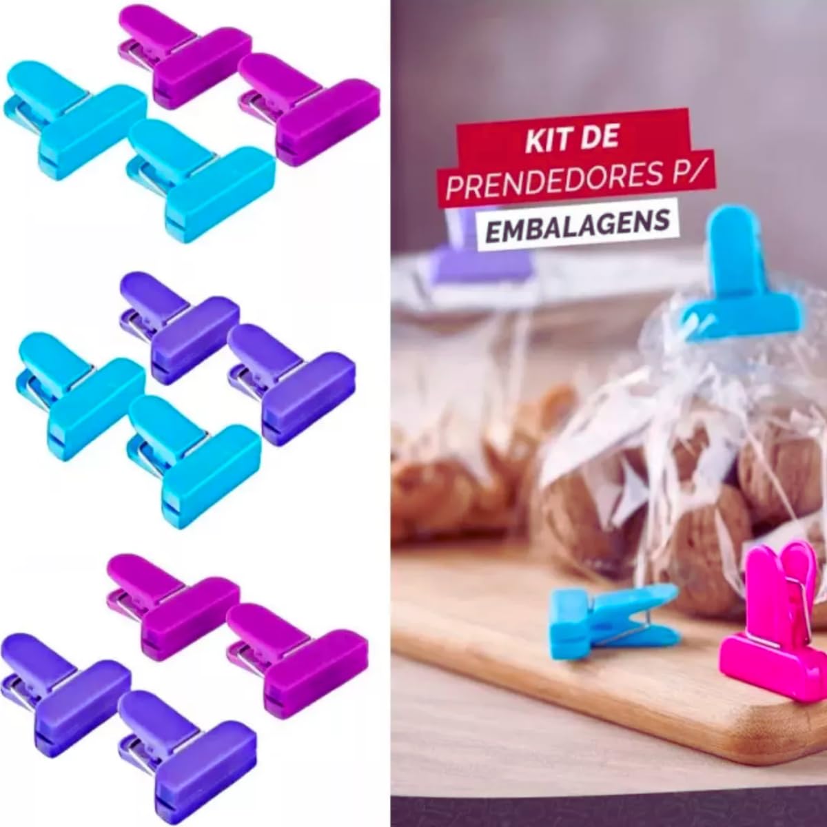 Clips e Prendedores Coloridos para Sacos Abertos: Um Toque de Alegria na Despensa - ideia