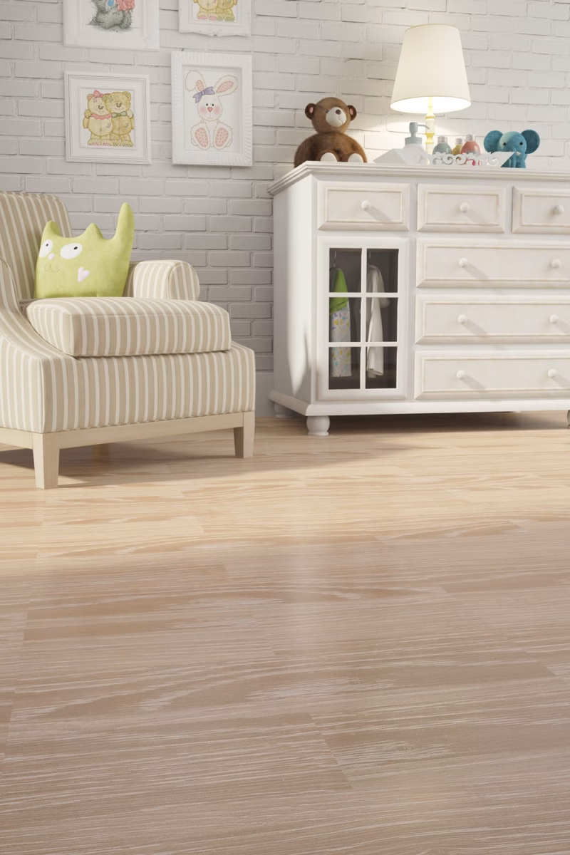 Variação de Tons: Piso Laminado com Mix de Cores para Quartos Infantis - detalhe