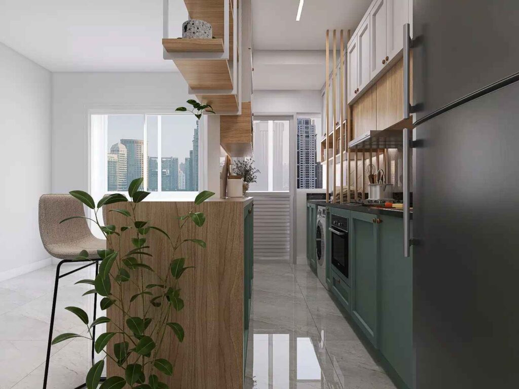 Cozinha Relaxante com Plantas - detalhe