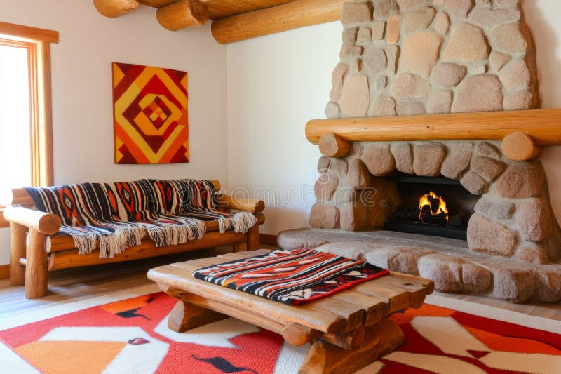 Boho Chic: Lareira com Mantas e Almofadas Coloridas - ideia