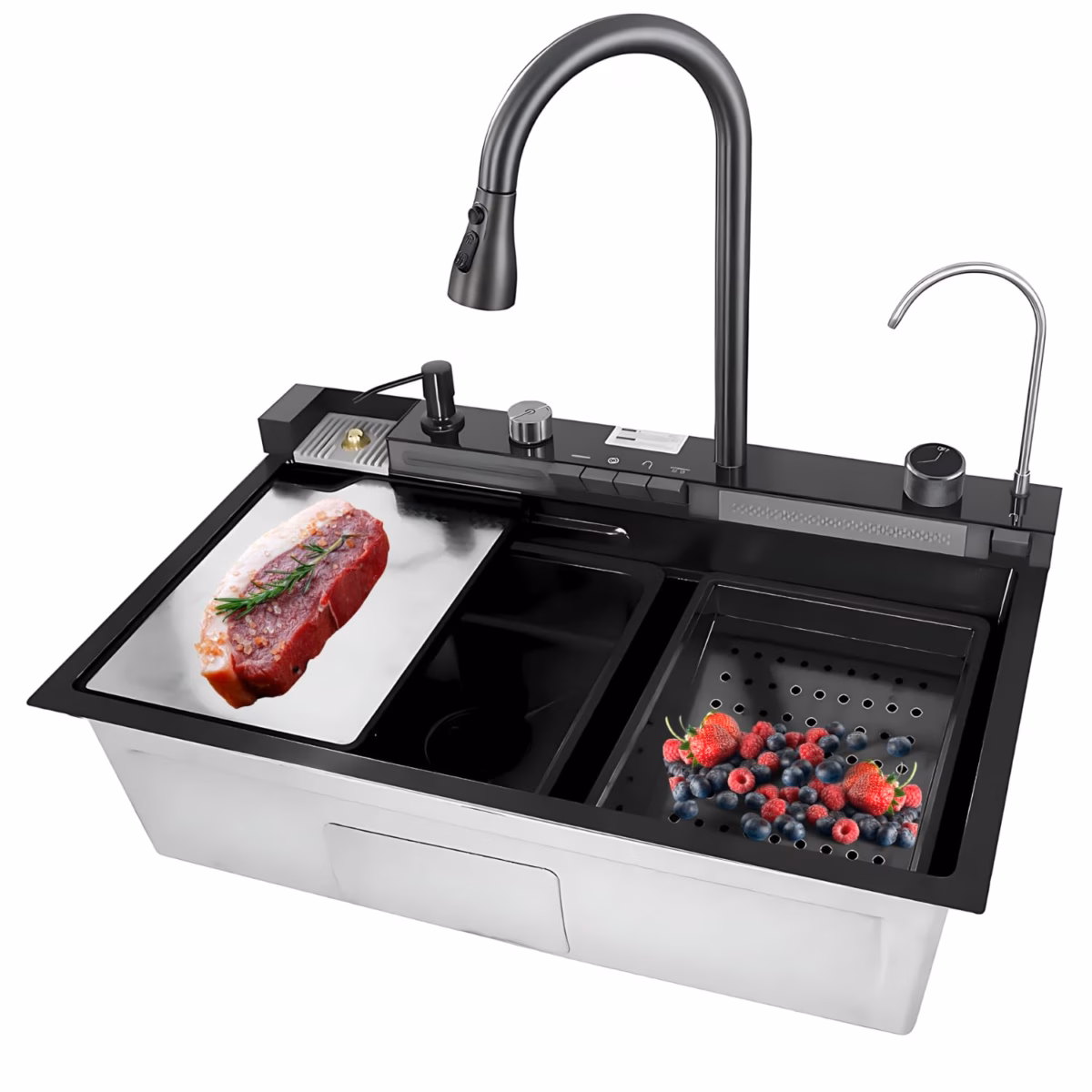 Com Torneira Gourmet e Dispenser de Detergente Embutido: Praticidade e Design Inteligente - inspiração