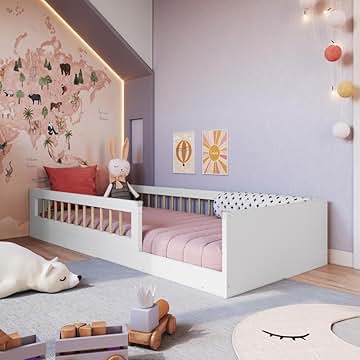 Cama Montessoriana com Nichos Laterais: Tudo à Mão para Noites Tranquilas - detalhe