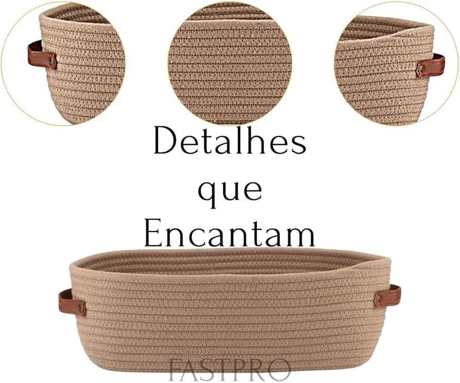 Cestos com Alças de Couro: Sofisticação e Praticidade - ideia