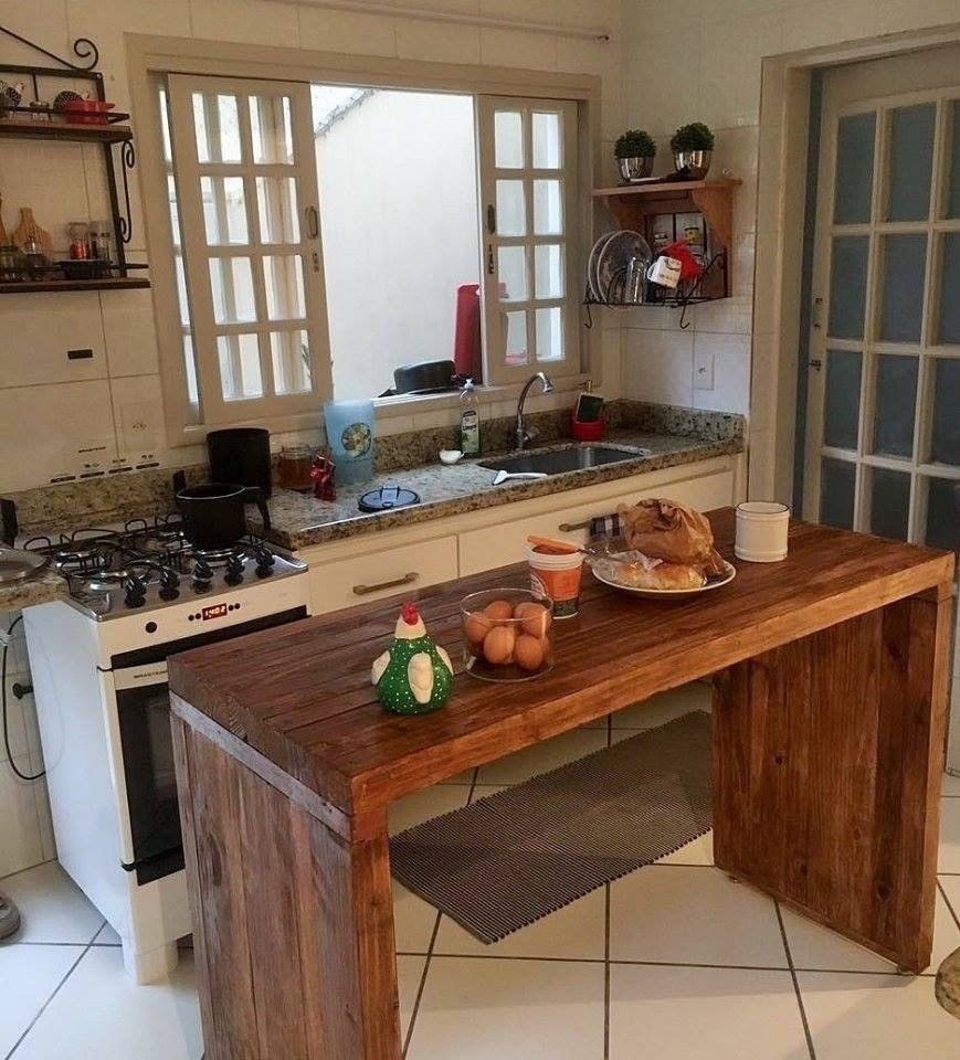 Bancada de Madeira Rústica: Um Detalhe Aconchegante - inspiração