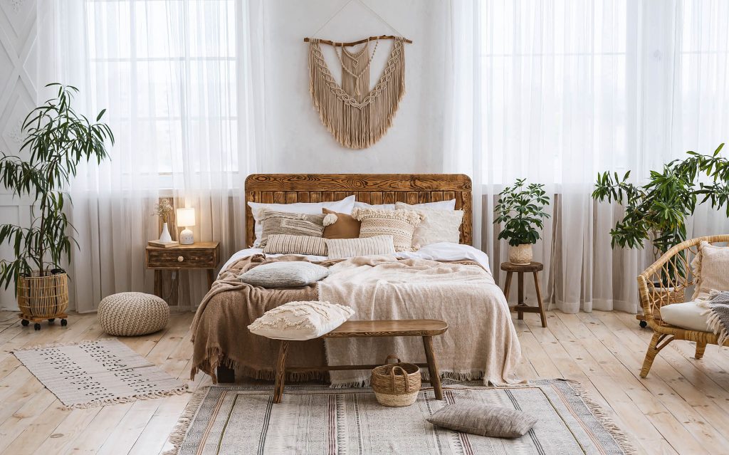Quarto Boho com Dossel e Têxteis Naturais: Um Refúgio dos Sonhos - ideia
