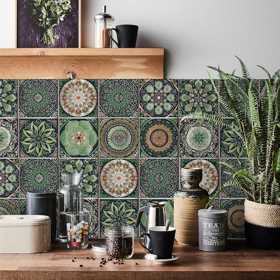Azulejos Decorados com Mandalas: Paz e Boas Vibrações - detalhe