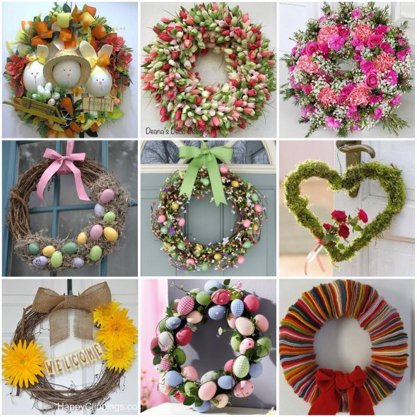 Guirlanda de Páscoa Charmosa: Um Acolhimento Festivo com Flores Secas, Ovos e Laços - inspiração