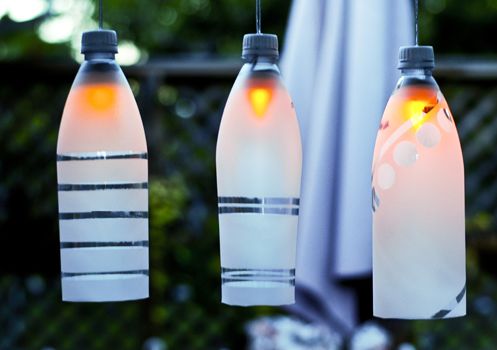 Com Garrafas PET para Iluminação - detalhe