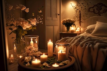 Iluminação Dramática com Velas e Espelhos: Crie um Refúgio Romântico e Relaxante - detalhe