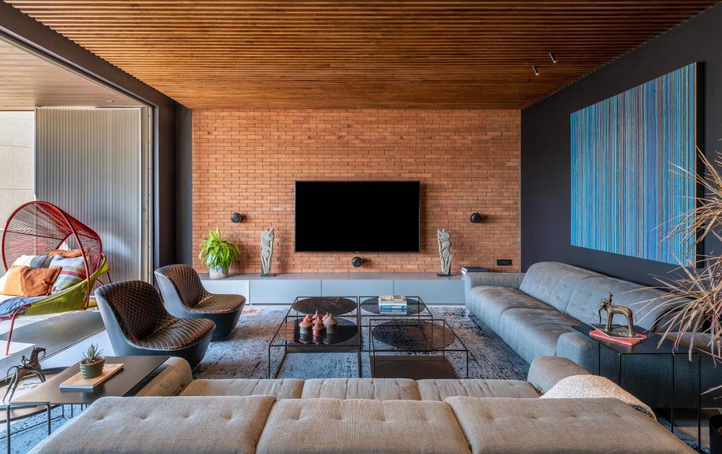 Tijolinho como Detalhe em Ambientes Integrados - detalhe