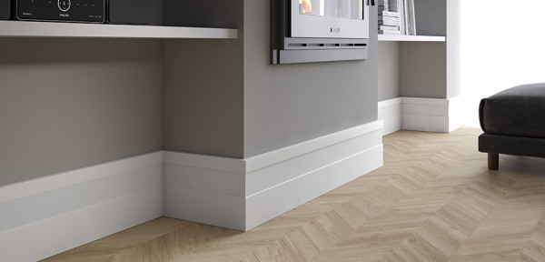 Rodapé com Revestimento 3D: Textura e Arte na Base da Parede - inspiração