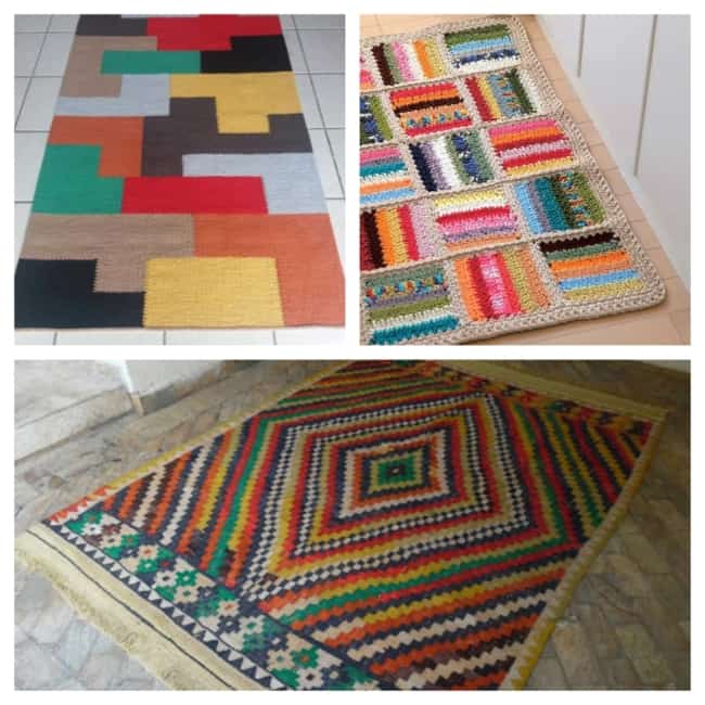 Originalidade Criativa: Tapete Patchwork Colorido Feito à Mão - ideia